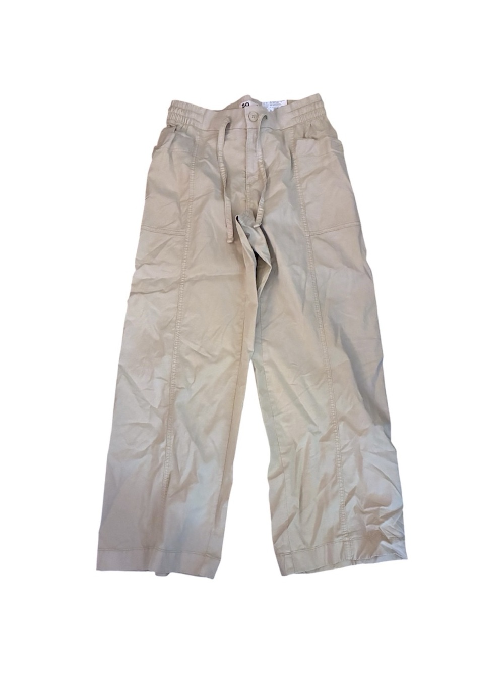 SO Pull-On Utility Pants Mid Rise Wide Leg Butternut Hickory M Juniors